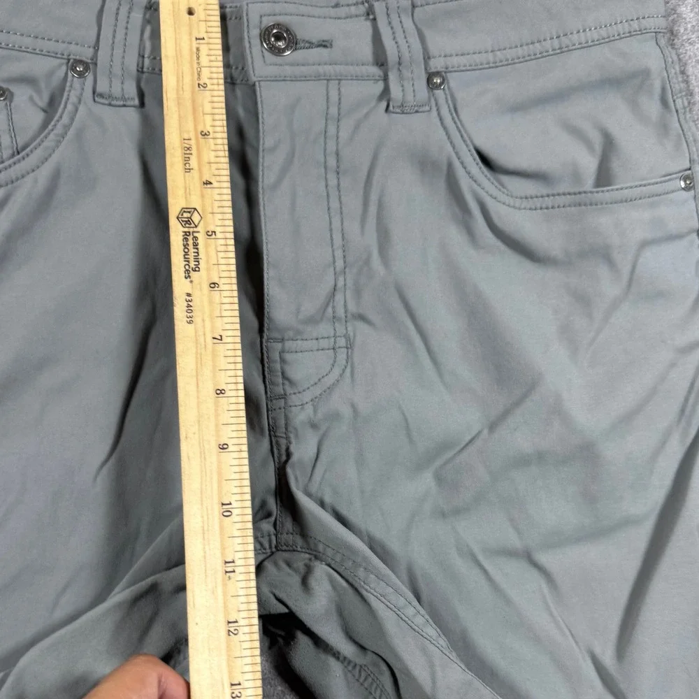 Prana Zion Shorts Mens 32 Gray Green Hiking Outdoor Stretch Nylon 11 Inseam